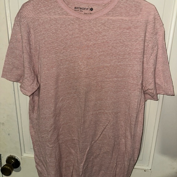 Retrofit Men's Short Sleeve Tee in Pink Stripes - Picture 1 of 5